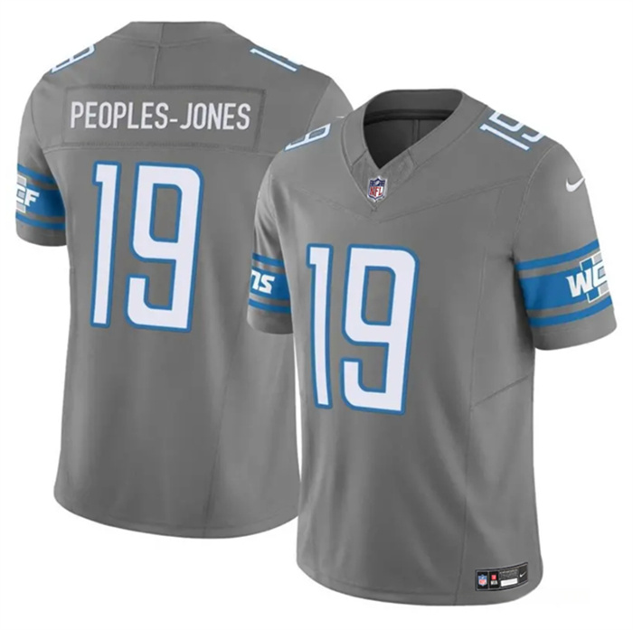 Personalized Men’s Detroit Lions #19 Donovan Peoples-Jones Grey 2023 F.U.S.E. Untouchable Limited Stitched Jersey
