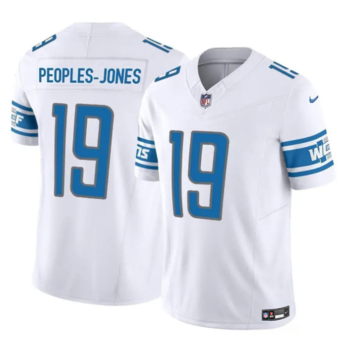 Personalized Men’s Detroit Lions #19 Donovan Peoples-Jones White 2023 F.U.S.E. Untouchable Limited Stitched Jersey