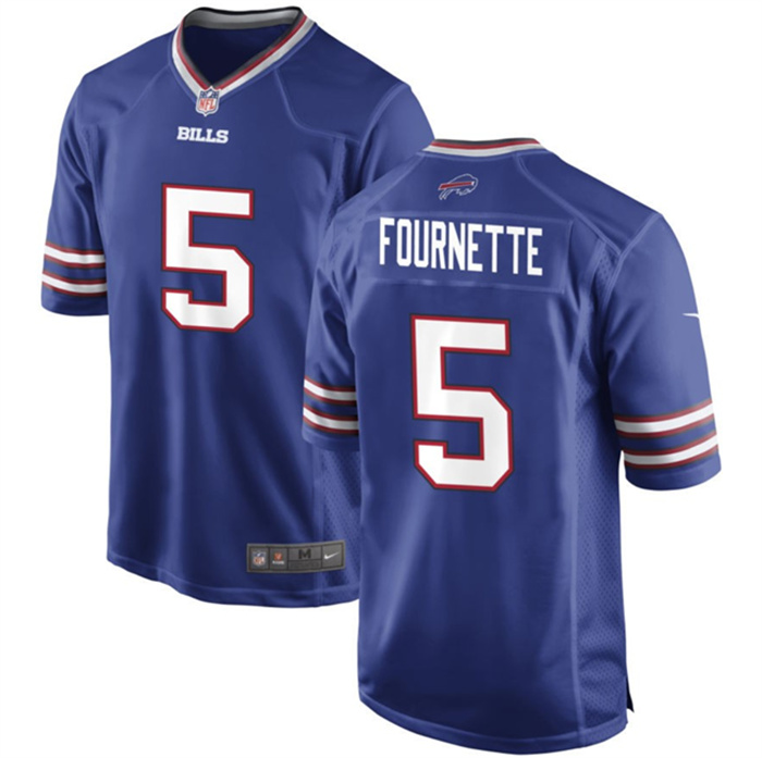 Personalized Men’s Buffalo Bills #5 Leonard Fournette Blue Stitched Football Game Jersey