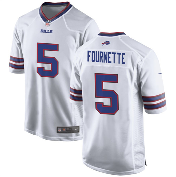 Personalized Men’s Buffalo Bills #5 Leonard Fournette White Stitched Football Game Jersey