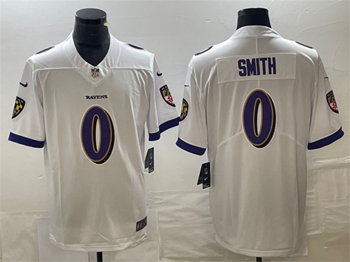 Personalized Men’s Baltimore Ravens #0 Roquan Smith White Untouchable Limited Football Jersey