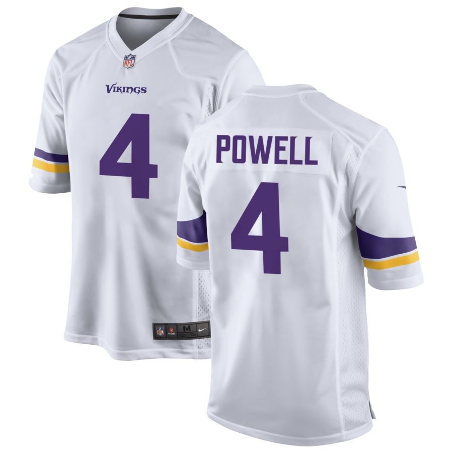 Personalized Men’s Minnesota Vikings #4 Brandon Powell White Untouchable Stitched Jersey