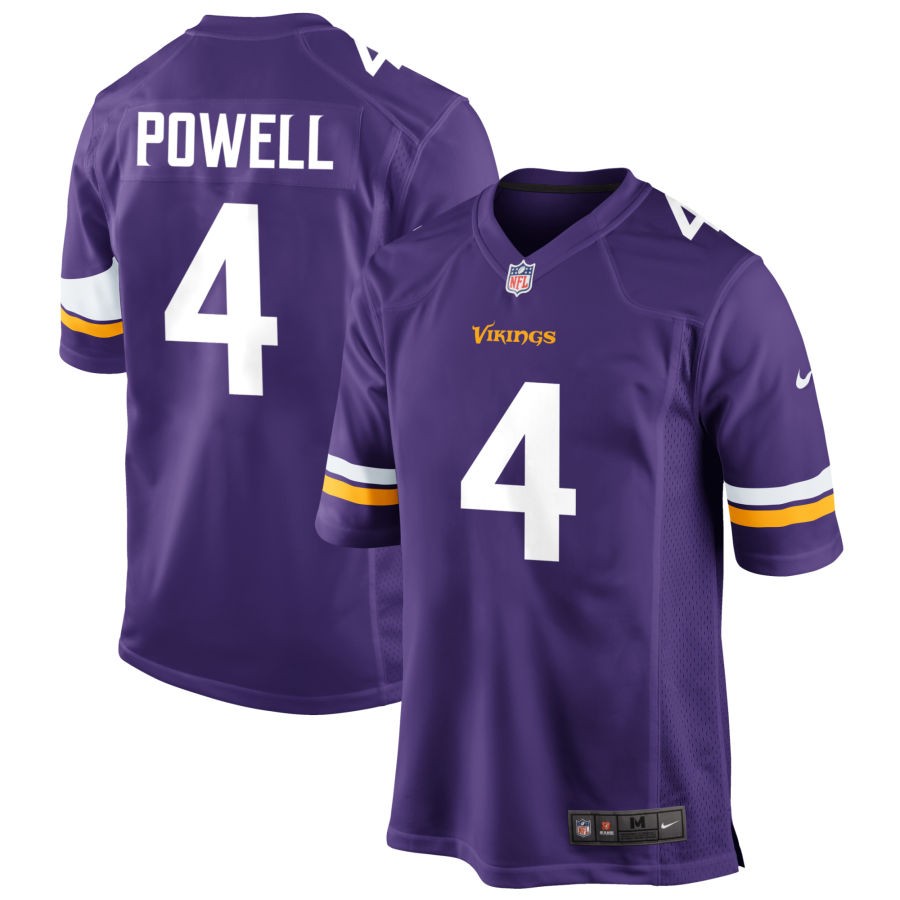 Personalized Men’s Minnesota Vikings #4 Brandon Powell Purple Untouchable Stitched Jersey