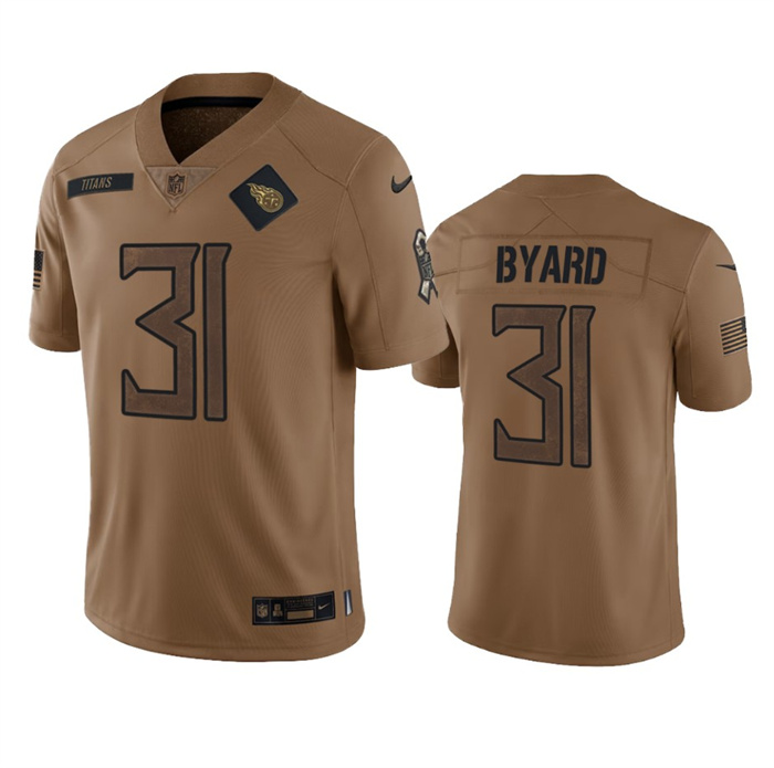 Personalized Men’s Tennessee Titans #31 Kevin Byard 2023 Brown Salute To Service Stitched Football Jersey