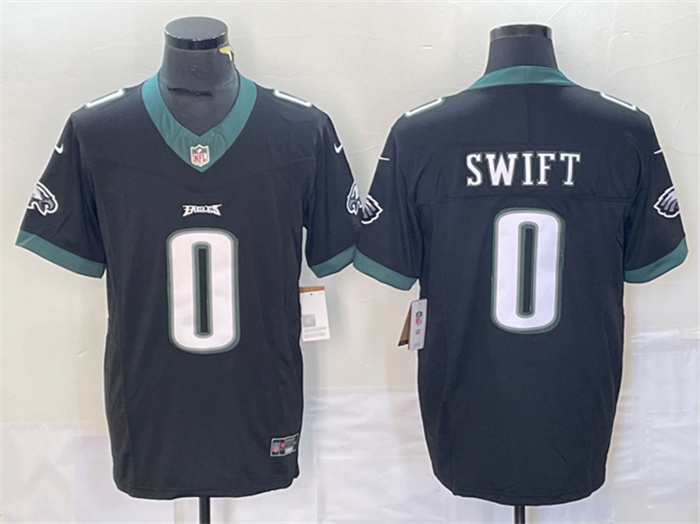 Personalized Men’s Philadelphia Eagles #0 D’Andre Swift Black 2023 F.U.S.E. Untouchable Limited Stitched Football Jersey