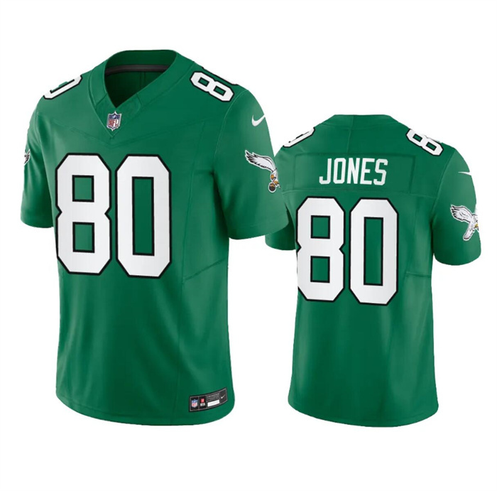 Personalized Men’s Philadelphia Eagles #80 Julio Jones Green 2023 F.U.S.E. Throwback Untouchable Limited Stitched Football Jersey