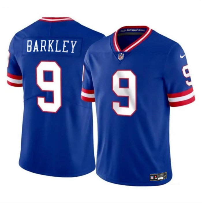 Personalized Men’s New York Giants #9 Matt Barkley Blue 2023 F.U.S.E. Throwback Untouchable Limited Stitched Jersey