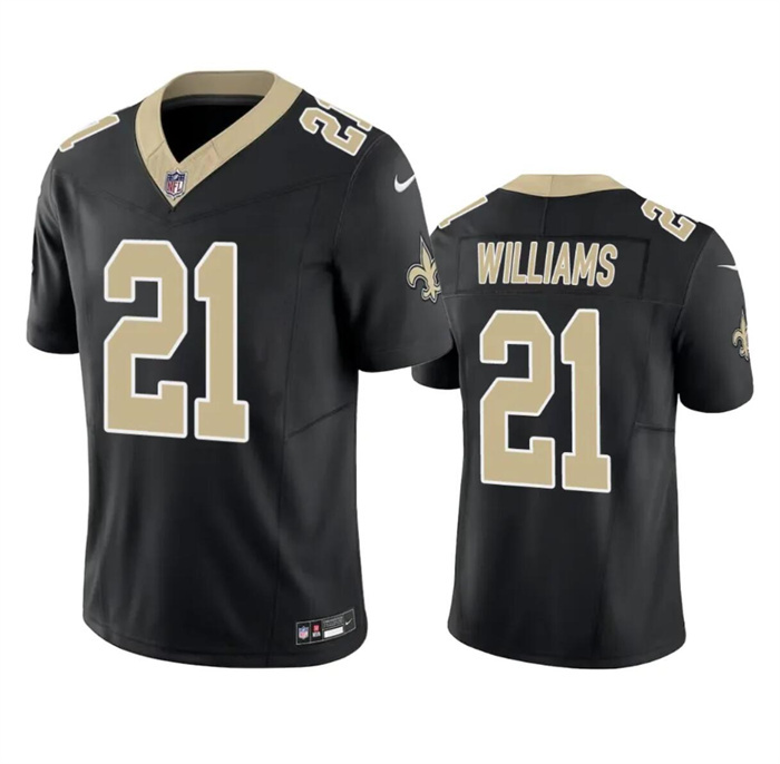 Personalized Men’s New Orleans Saints #21 Jamaal Williams Black 2023 F.U.S.E. Untouchable Limited Stitched Jersey