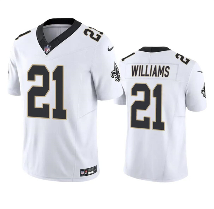 Personalized Men’s New Orleans Saints #21 Jamaal Williams White 2023 F.U.S.E. Untouchable Limited Stitched Jersey