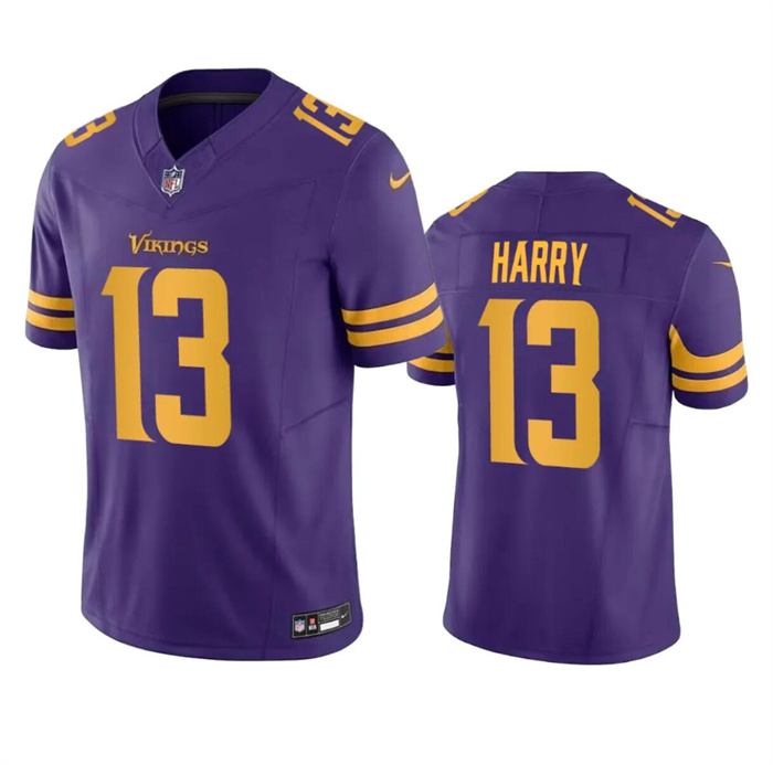 Personalized Men’s Minnesota Vikings #13 N’Keal Harry Purple 2023 F.U.S.E. Color Rush Limited Stitched Jersey