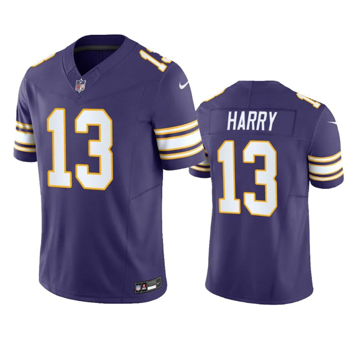 Personalized Men’s Minnesota Vikings #13 N’Keal Harry Purple 2023 F.U.S.E. Throwback Untouchable Limited Stitched Jersey