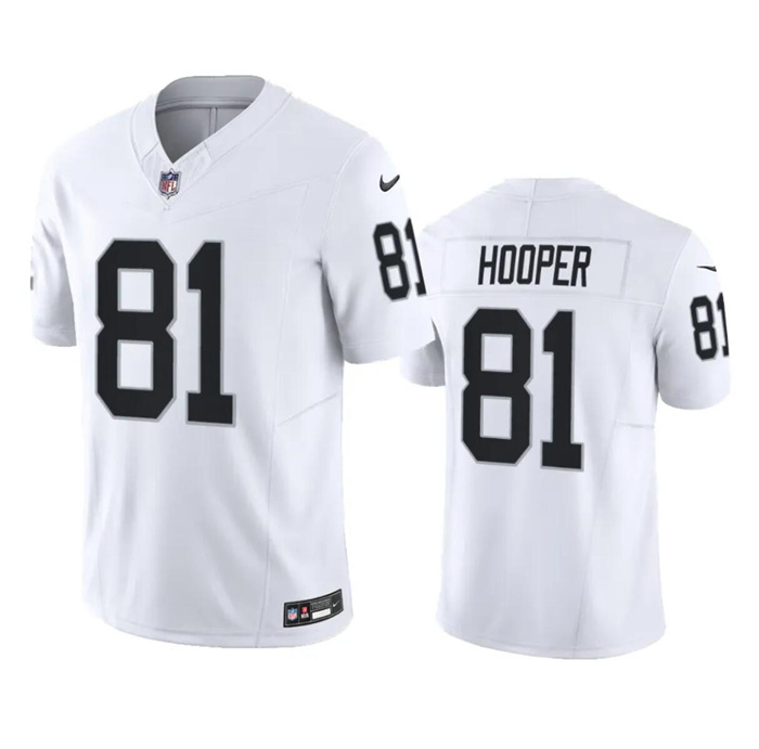 Personalized Men’s Las Vegas Raiders #81 Austin Hooper White 2023 F.U.S.E Stitched Football Jersey