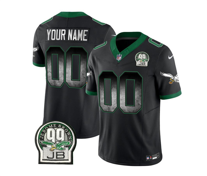 Personalized Men’s Philadelphia Eagles Active Palyer Black 2023 F.U.S.E. Throwback Untouchable Limited Stitched Football Jersey