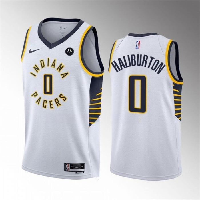 Personalized Men’s Indiana Pacers #0 Tyrese Haliburton White Association Edition Stitched Basketball Jersey