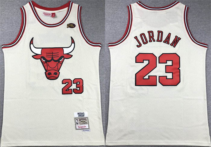 Personalized Men’s Chicago Bulls #23 Michael Jordan White Stitched Basketball Jersey