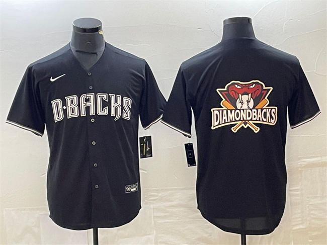 Personalized Men’s Arizona Diamondbacks Black Team Big Logo Cool Base Stitched Baseball Jerseys