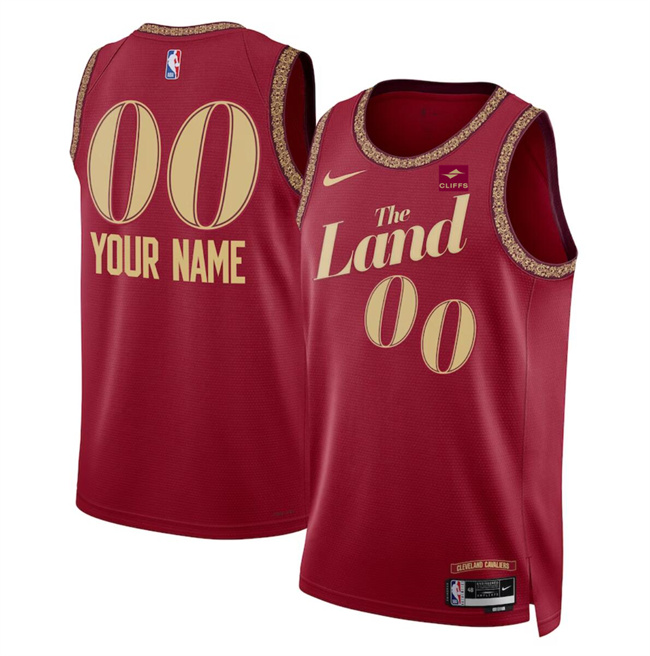 Personalized Men’s Cleveland Cavaliers Active Player Wine 2023 24 City Edition Stitched Jersey