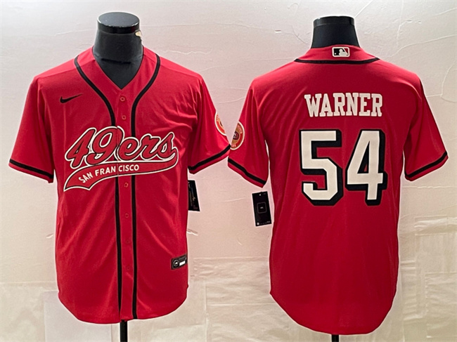 Personalized Men’s San Francisco 49ers #54 Fred Warner New Red Cool Base Stitched Baseball Jersey