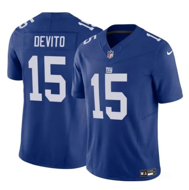 Personalized Men’s New York Giants #15 Tommy DeVito Blue 2023 F.U.S.E. Untouchable Limited Stitched Jersey