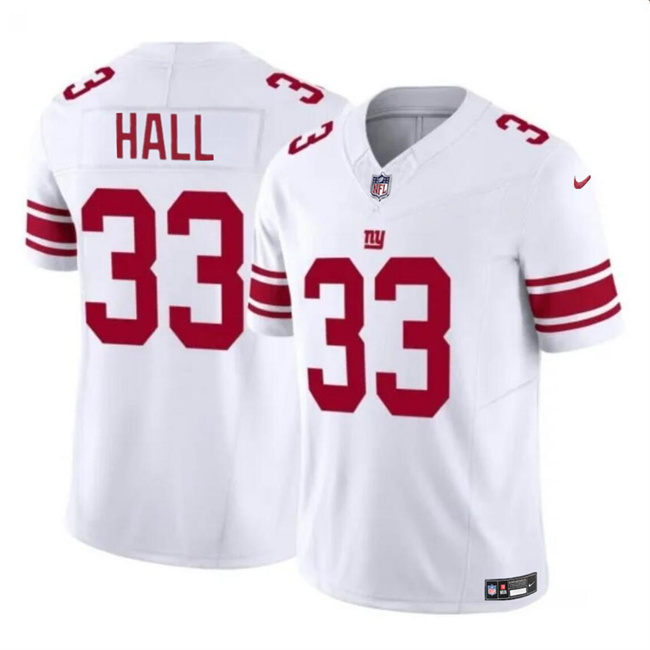 Personalized Men’s New York Giants #33 Hassan Hall White 2023 F.U.S.E. Untouchable Limited Stitched Jersey
