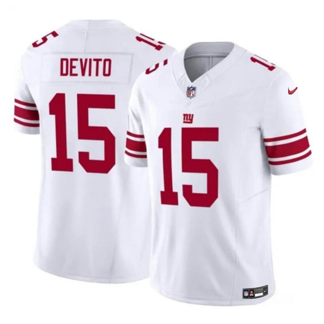Personalized Men’s New York Giants #15 Tommy DeVito White 2023 F.U.S.E. Untouchable Limited Stitched Jersey