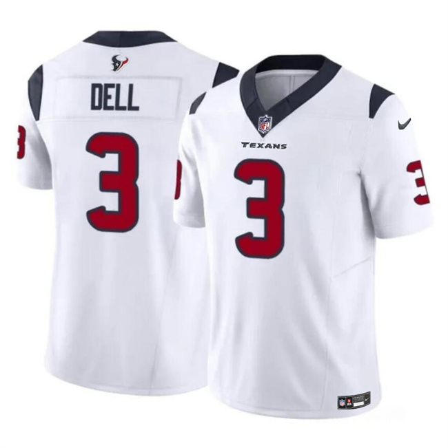 Personalized Men’s Houston Texans #3 Tank Dell White 2023 F.U.S.E Untouchable Stitched Football Jersey