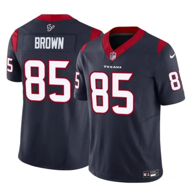 Personalized Men’s Houston Texans #85 Noah Brown Navy 2023 F.U.S.E Untouchable Stitched Football Jersey