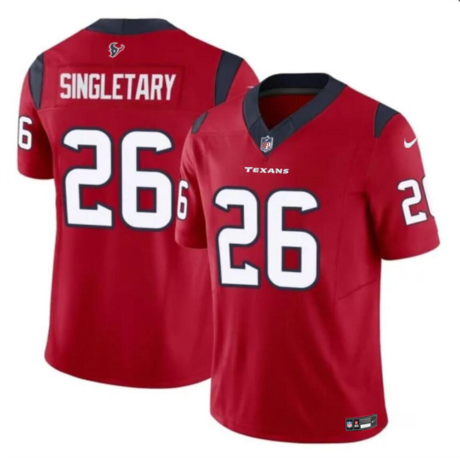 Personalized Men’s Houston Texans #26 Devin Singletary Red 2023 F.U.S.E Untouchable Stitched Football Jersey