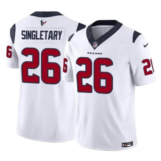 Personalized Men’s Houston Texans #26 Devin Singletary White 2023 F.U.S.E Untouchable Stitched Football Jersey