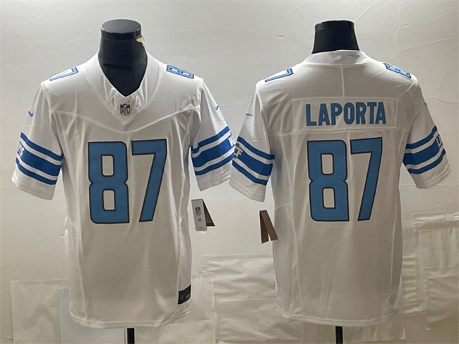 Personalized Men’s Detroit Lions #87 Sam LaPorta White 2023 F.U.S.E. Untouchable Limited Stitched Jersey