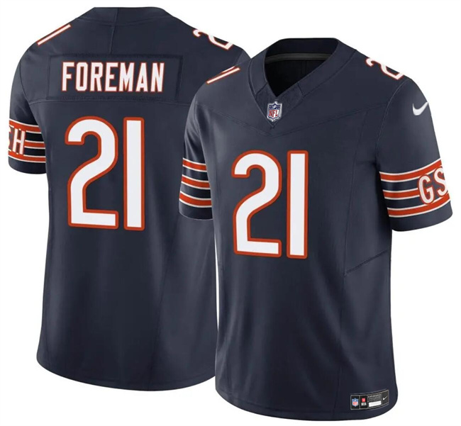 Personalized Men’s Chicago Bears #21 D’Onta Foreman Navy 2023 F.U.S.E. Stitched Football Jersey