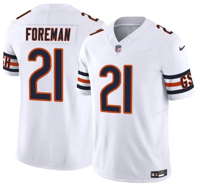 Personalized Men’s Chicago Bears #21 D’Onta Foreman White 2023 F.U.S.E. Stitched Football Jersey