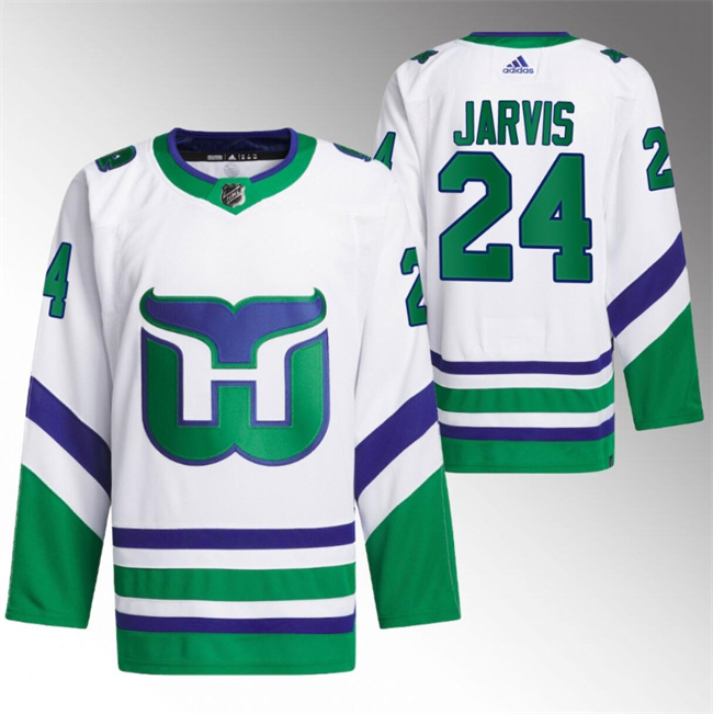 Personalized Men’s Carolina Hurricanes #24 Seth Jarvis White Stitched Jersey