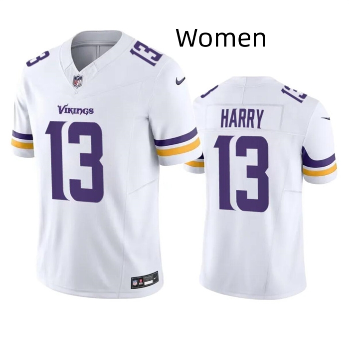 Personalized Women Minnesota Vikings #13 N’Keal Harry White Untouchable Limited Stitched Jersey