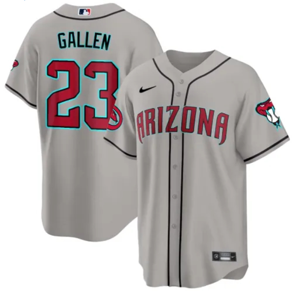 Personalized Men’s Arizona Diamondbacks #23 Zac Gallen 2023 24 Gray Cool Base Stitched Baseball Jersey