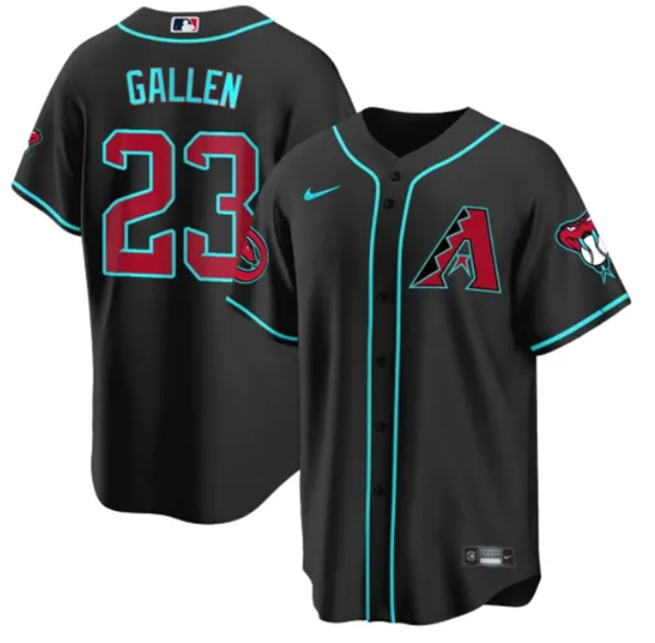 Personalized Men’s Arizona Diamondbacks #23 Zac Gallen 2023 24 Black Cool Base Stitched Baseball Jersey