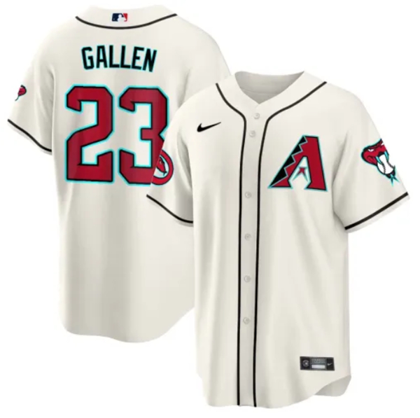 Personalized Men’s Arizona Diamondbacks #23 Zac Gallen 2023 24 Cream Cool Base Stitched Baseball Jersey