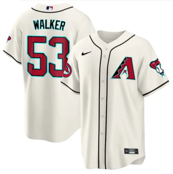 Personalized Men’s Arizona Diamondbacks #53 Christian Walker 2023 24 Cream Cool Base Stitched Baseball Jersey