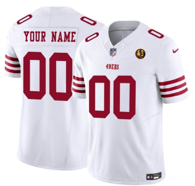 Personalized Men’s San Francisco 49ers Active Player White 2023 F.U.S.E. Alternate With John Madden Patch Limited Stitched Football Jersey