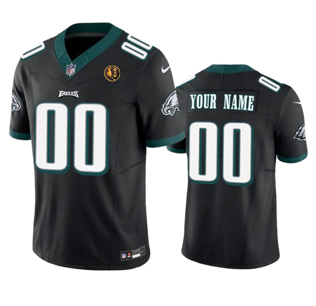 Personalized Men’s Philadelphia Eagles Active Player Black 2023 F.U.S.E. With John Madden Patch Limited Stitched Football Jersey