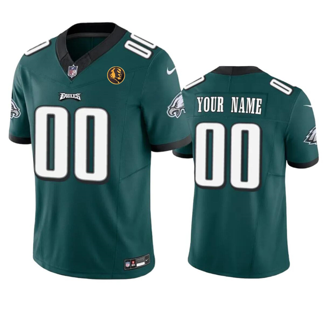 Personalized Men’s Philadelphia Eagles Active Player Green 2023 F.U.S.E. With John Madden Patch Limited Stitched Football Jersey