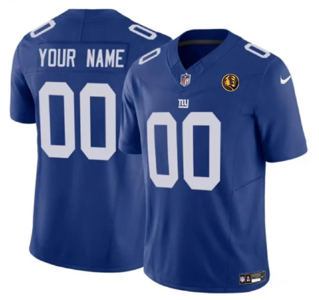 Personalized Men’s New York Giants Active Player Blue 2023 F.U.S.E. With John Madden Patch Limited Stitched Football Jersey