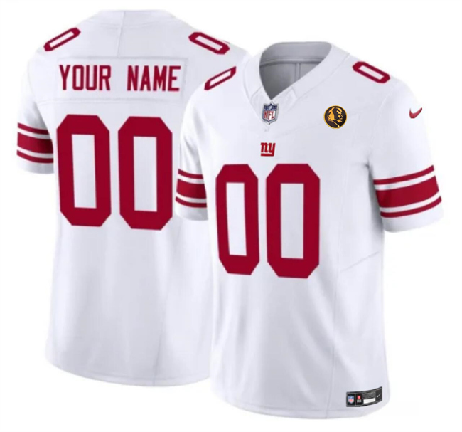 Personalized Men’s New York Giants Active Player White 2023 F.U.S.E. With John Madden Patch Limited Stitched Football Jersey