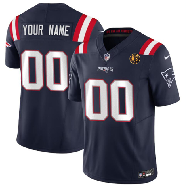 Personalized Men’s New England Patriots Active Player Navy 2023 F.U.S.E. With John Madden Patch Limited Stitched Football Jersey