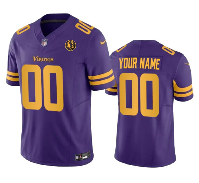 Personalized Men’s Minnesota Vikings Active Player Purple 2023 F.U.S.E. With John Madden Patch Color Rush Limited Stitched Football Jersey
