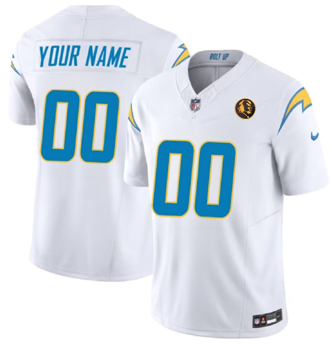 Personalized Men’s Los Angeles Chargers Active Player White 2023 F.U.S.E. With John Madden Patch Limited Stitched Football Jersey