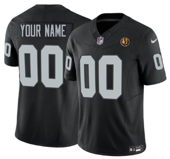Personalized Men’s Las Vegas Raiders Active Player Black 2023 F.U.S.E. With John Madden Patch Limited Stitched Football Jersey