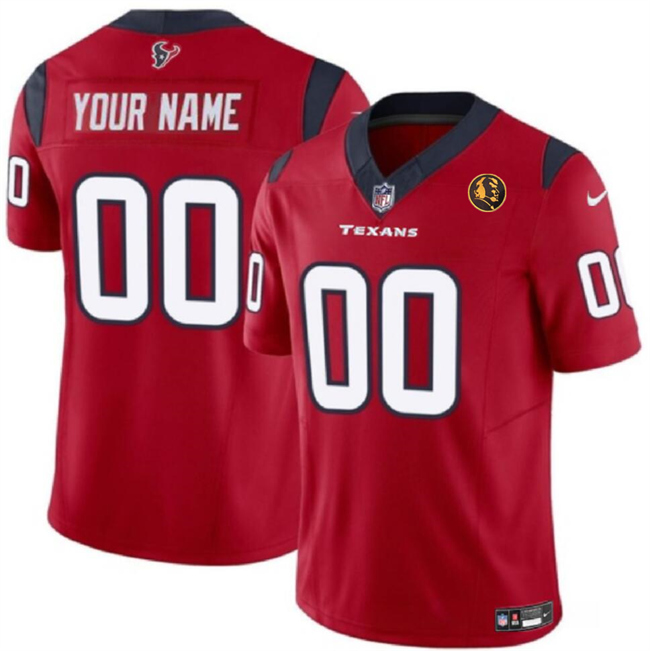 Personalized Men’s Houston Texans Active Player Red 2023 F.U.S.E. With John Madden Patch Limited Stitched Football Jersey