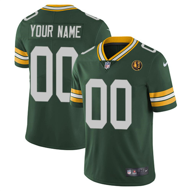 Personalized Men’s Green Bay Packers Active Player Green With John Madden Patch Limited Stitched Football Jersey
