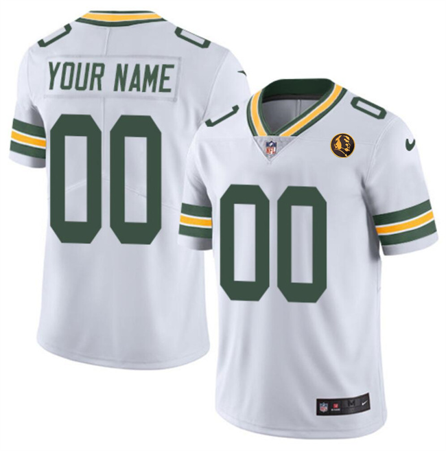 Personalized Men’s Green Bay Packers Active Player White With John Madden Patch Limited Stitched Football Jersey